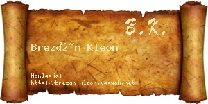 Brezán Kleon névjegykártya